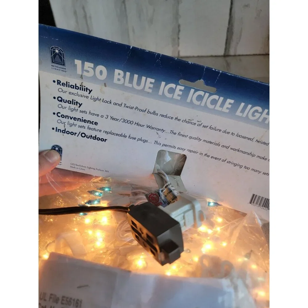 Blue 150 ice icicle light home decor xmas hanging‎